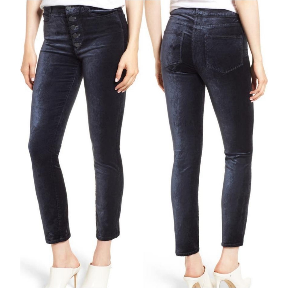 PAIGE Hoxton High Waist Ankle Peg Velvet Jeans